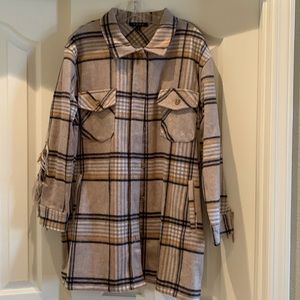 Long plaid jacket
